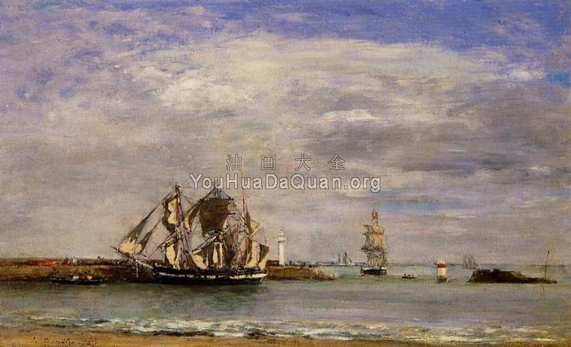 Trouville, the Jettys, High Tide - 尤金·布丹